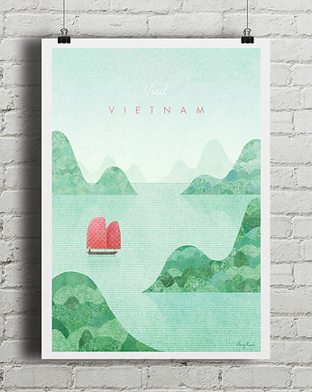 Wietnam - Ha Long - vintage plakat, minimalmill