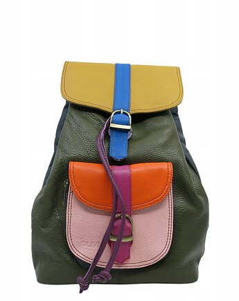 Plecak damski kolorowy skórzany regulowane szelki pojemny OLIVKA, Olivka Warsaw