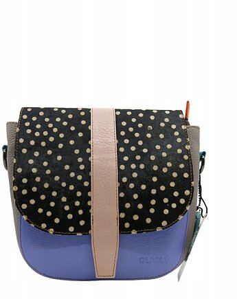 Torebka damska klasyczna skórzana regulowany pasek klapka wzór OLIVKA, Olivka Warsaw