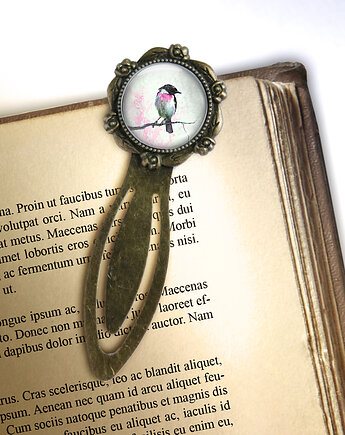Zakładka do książki - Ptaszek - klips, brąz, yenoo