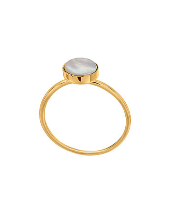 Pierścionek/DROPS/złocony/masa perłowa, Daria Siwiak Jewellery