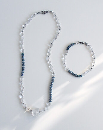 Kryształ górski i Lawa Komplet biżuterii, galeria nuit