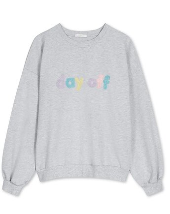 Bluza day off szara, White pocket