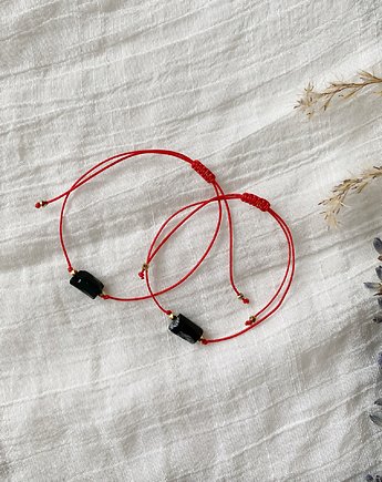 Minimalistyczna Bransoletka z surowym Turmalinem, Szmaragdowa Polana