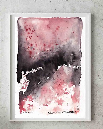 Blush No.25 Abstrakcja w pudrowym różu z czernią, My Moment