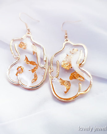 Ciało kobiety złote kolczyki płatki złota, Lovely Jewellery