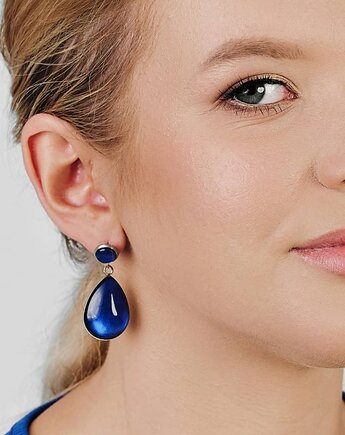 Perłowe kolczyki w odcieniu kobaltu Isin e11/12, Artseko