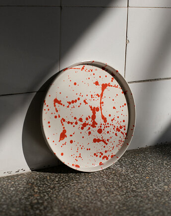 Talerz porcelanowy nakrapiany pomarańczowy MARE / 21 cm, Soul Label