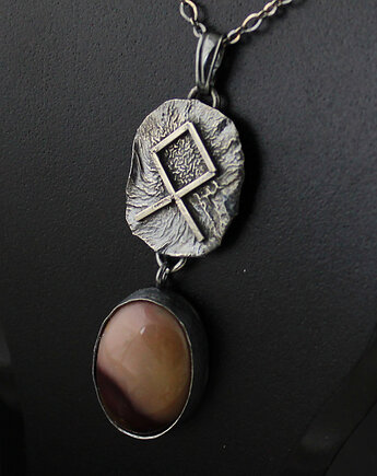 Runa Othala z mokaitem - srebrny amulet ochronny, Anna Mroczek