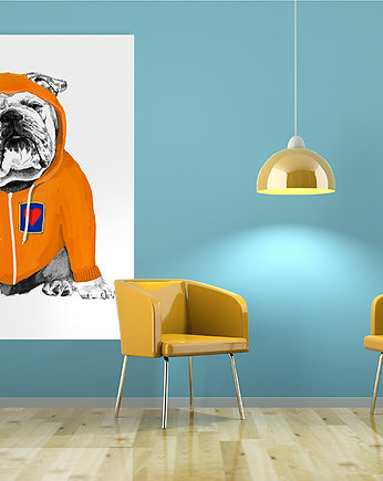 OBRAZ NA PŁÓTNIE -  60x80cm BULLDOG, LUdesign gallery