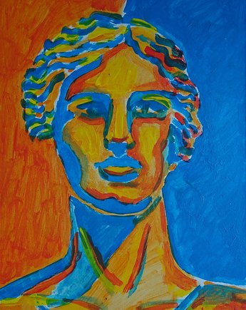 Kolorowy obraz greczynka, alice oil on canvas