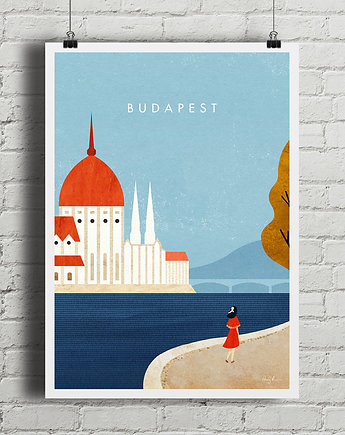 Plakat Budapeszt - spacer nad Dunajem, minimalmill