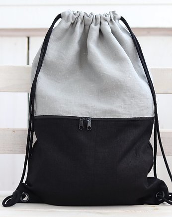 Plecak worek z lnu, elegancki workoplecak, BalticBags