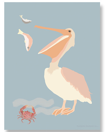 Plakat dla dzieci Pelikan (Fish Hunter), HUMPTY DUMPTY ROOM DECORATION