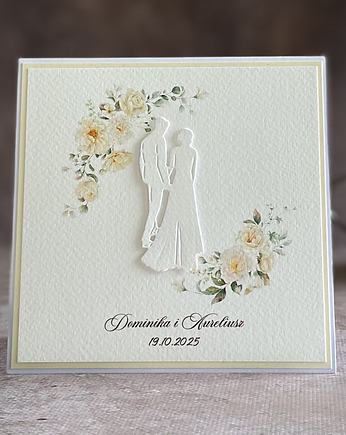 Elegancka kartka ślubna z ozdobną kopertą, WP 132d, Anna Art and Crafts