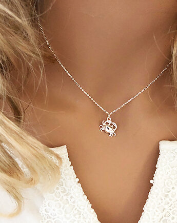 Naszyjnik z krabem, mały srebrny krab na prezent, Anemon Atelier