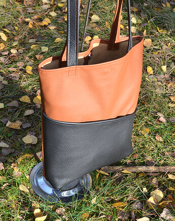 Dwukolorowa torba z dużą kieszenią, modeMania