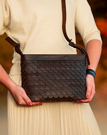 Torebka ze skóry Handmade - Gorzka czekolada, AnemoneDream