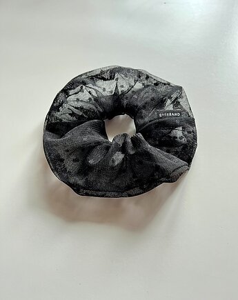 Black PUFF scrunchie tiulowa gumka do włosów, Girlsband