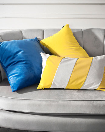 Stripes szaro żółta poduszka dekoracyjna 50x30, Poduszkowcy