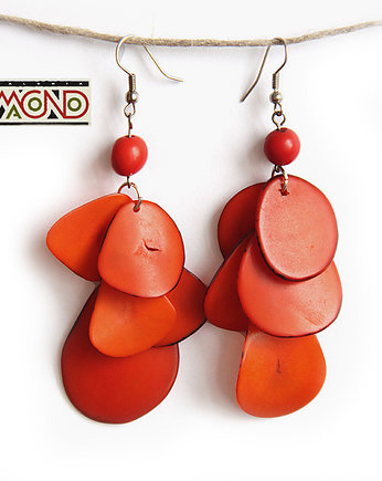 Pomarańczowe kolczyki z tagua (m042), Galeria Macondo