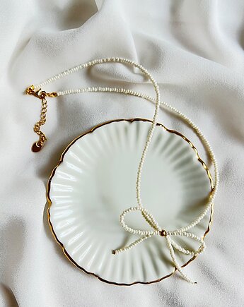 Naszyjnik z kokardką perłowy, MaLa Jewellery