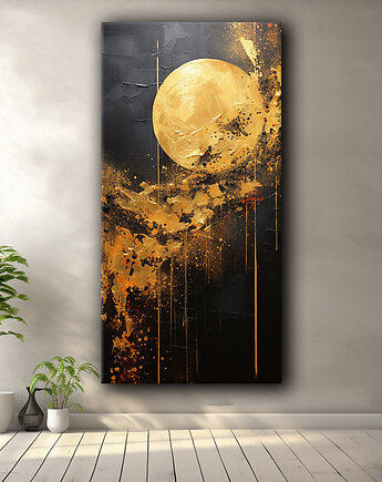 Abstrakcyjny księżyc - Obraz na płótnie - Druk, Blejtrama, Loft #1, Black Sapphire Art