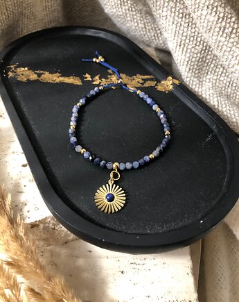 Bransoletka sodalit i lapis lazuli, hematiti