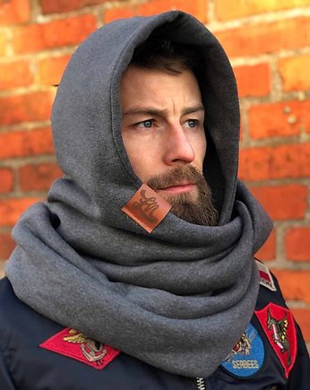 Kaptur z kominem grafitowy unisex, ŁAP NAS