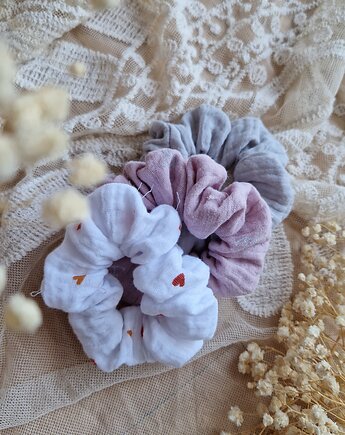 Zestaw 3 scrunchie, maka design
