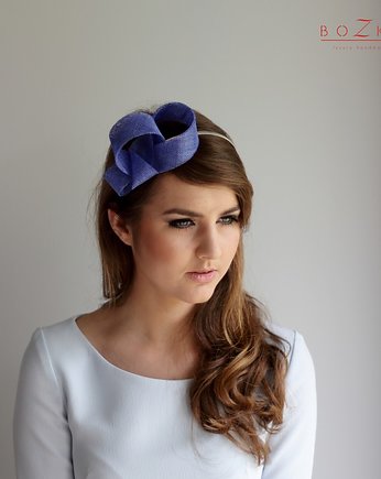 Kobaltowy niewielki stroik na głowę, BOZKA Luxury Handmade