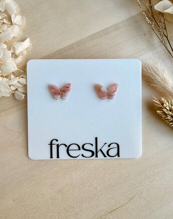 Kolczyki Motyle  marmurki ze złotem LIMITOWANE, freska