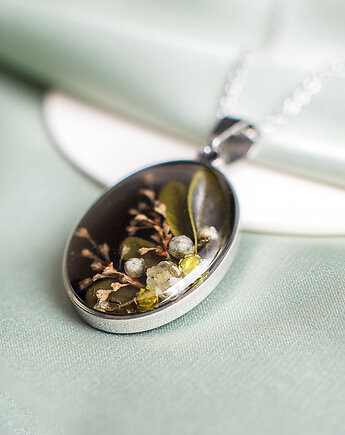 Wisiorek z kompozycją kwiatową, nature gift