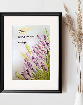 Oryginał- Akwarela z lawendą i afirmacją, Seylla pracownia