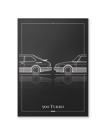 Plakat Motoryzacja - Saab 900 Turbo, Peszkowski Graphic