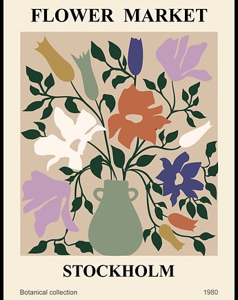 Plakat "Flower market Stockholm", Fotobloki and decor