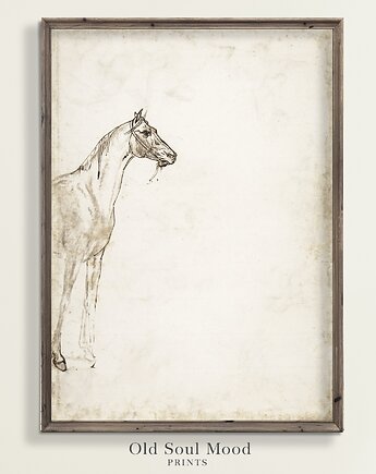 Plakat Szkic konia Vintage, Old Soul Mood Prints