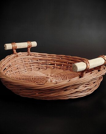 Duża owalna misa z drewnianymi uchwytami, KOSZi