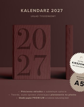 PRZEDSPRZEDAŻ Kalendarz 2027 - minimalistyczny planer tygodniowy PaperDesk, PaperDesk