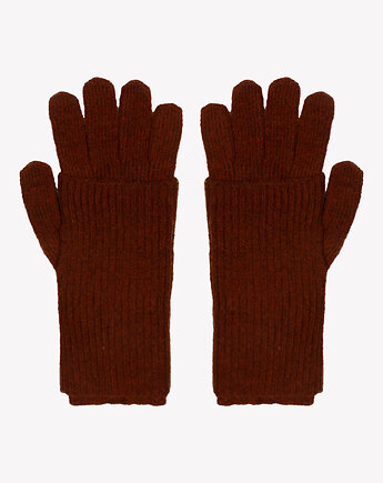 Rękawiczki wełniane z ocieplaczem wełna100% brązowe, ALLORA BE UNIQUE