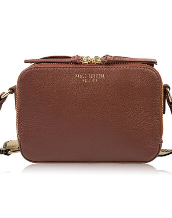 Torebka damska skórzana listonoszka na ramię modna brązowa Paolo Peruzzi KV-0, Paolo Peruzzi