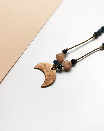 Naszyjnik lunula i kamienie księżycowe, KRASNA Design