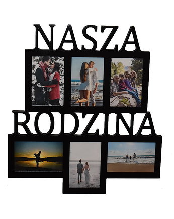 Multirama ramka na zdjęcia z napisem  Nasza Rodzina mdf 6 zdjęć pion, Wajdrew