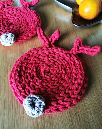 Podkładka pod kubek w kształcie renifera, świąteczna dekoracja stołu, Lana Design