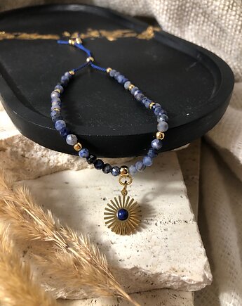 Bransoletka sodalit i lapis lazuli, hematiti
