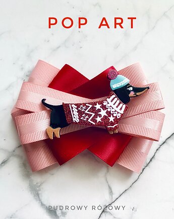 Kolekcja Pop Art Dog  Zimowy Jamnik, Pudrowy Różowy