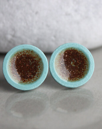 SPIRULINA 15mm/stal chirurgiczna/kolczyki porcelanowe UNIKAT, Magda Łysiak