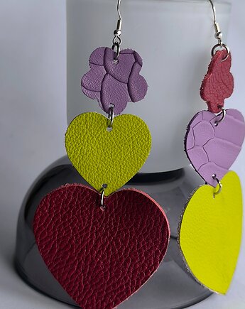 Duże kolczyki kolorowe serca, Juna art