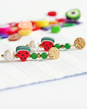 Owocowe kolczyki : arbuzowe, kaktusia