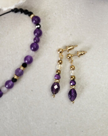 Kolczyki na sztyftach z Ametystem i Cytrynem, Seylla pracownia